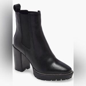 Tory Burch Carson Lug Sole Boots black leather size 10